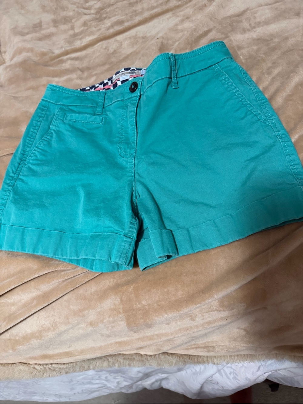 Boden Teal Cotton Chino Shorts Women’s 4 US